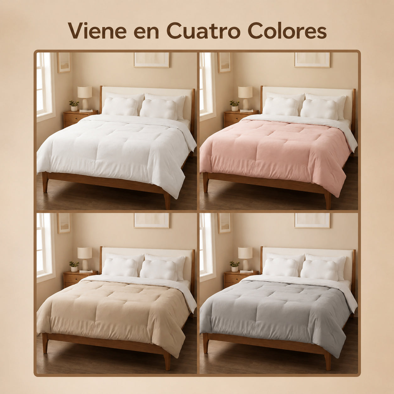 COMBO MARSHMELLOW PREMIUN: PLUMÓN + 2 COJINES + 2 FUNDAS 🛏️☁️