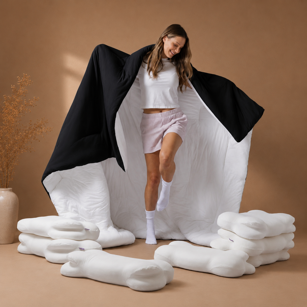 COMBO MARSHMELLOW PREMIUN: PLUMÓN + 2 COJINES + 2 FUNDAS 🛏️☁️