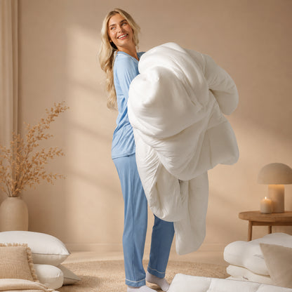 COMBO MARSHMELLOW PREMIUN: PLUMÓN + 2 COJINES + 2 FUNDAS 🛏️☁️